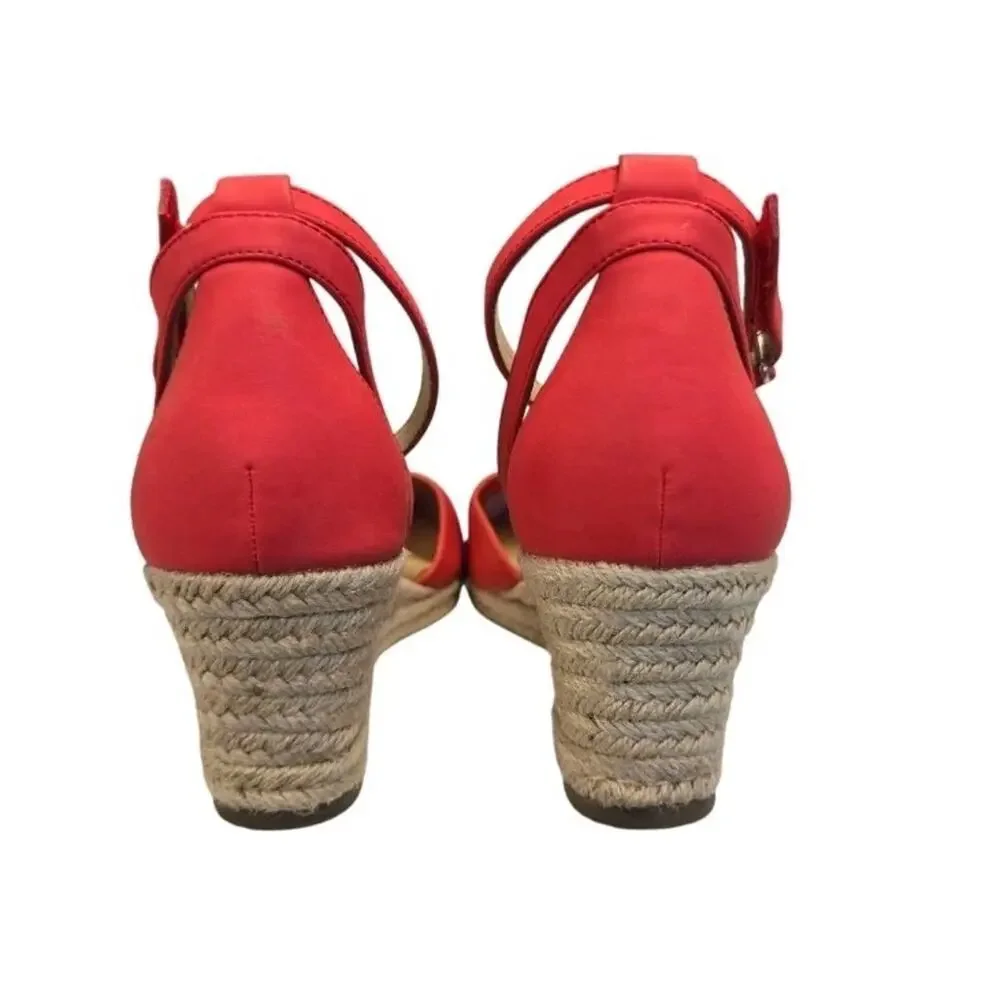 Joie Sloan Coral Espadrille Wedge Sandals Women's Size 9 Ankle Strap Jute Summer